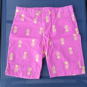 Faded Glory Pink Pineapple Print Kids Shorts Sz12 Adjustable Waist
